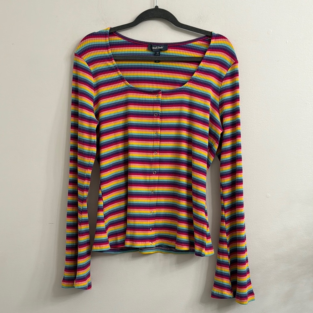 Modcloth Lost in Love Bell Sleeve Top 1x - Picture 4 of 9